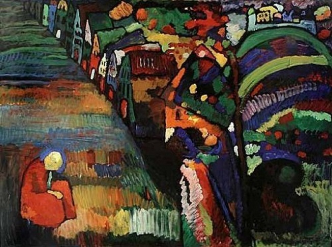 Pho 3982.01 - Kandinsky - Bild mit Häusern - Peinture avec maisons - Copie